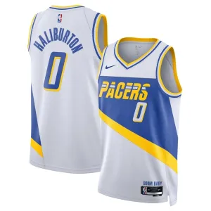 Maillot Homme Indiana Pacers Tyrese Haliburton City Edition 2025-26 Blanc Swingman