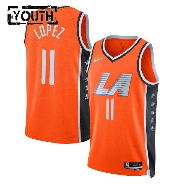 Maillot Enfant LA Clippers Brook Lopez City Edition 2025-26 Orange Swingman