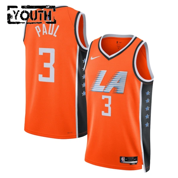Maillot Enfant LA Clippers Chris Paul City Edition 2025-26 Orange Swingman