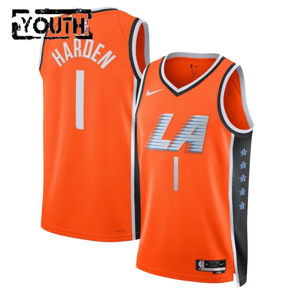Maillot Enfant LA Clippers James Harden City Edition 2025-26 Orange Swingman