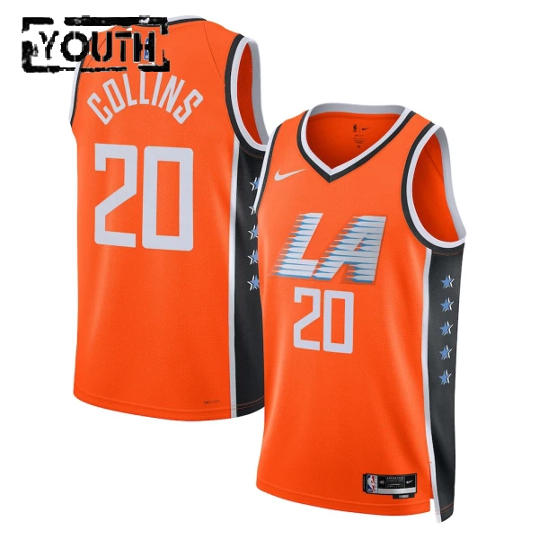 Maillot Enfant LA Clippers John Collins City Edition 2025-26 Orange Swingman