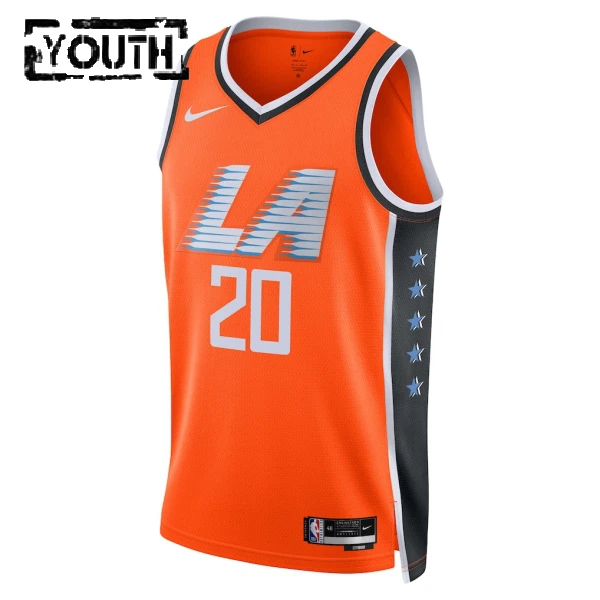 Maillot Enfant LA Clippers John Collins City Edition 2025-26 Orange Swingman