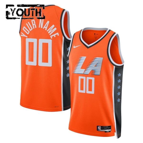 Maillot Enfant LA Clippers Personnalisé City Edition 2025-26 Orange Swingman Maillot Enfant LA Clippers Personnalisé City Edition 2025-26 Orange Swingman