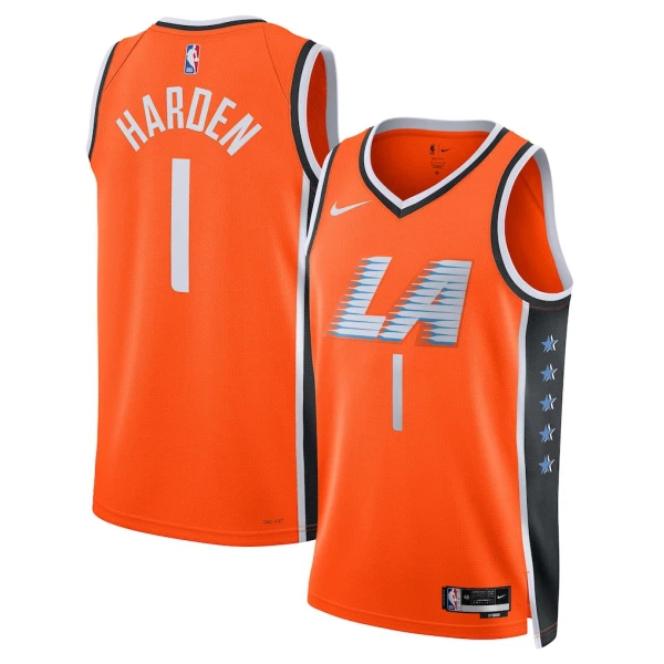 Maillot Homme LA Clippers James Harden City Edition 2025-26 Orange Swingman
