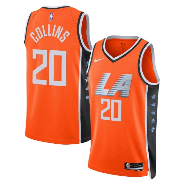 Maillot Homme LA Clippers John Collins City Edition 2025-26 Orange Swingman