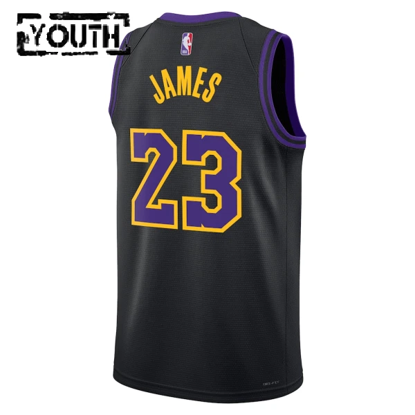Maillot Enfant Los Angeles Lakers Lebron James City Edition 2025-26 Noir Swingman