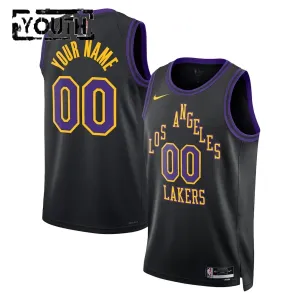 Maillot Enfant Los Angeles Lakers Personnalisé City Edition 2025-26 Noir Swingman