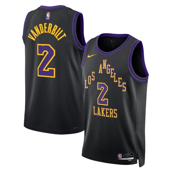 Maillot Homme Los Angeles Lakers Jarred Vanderbilt City Edition 2025-26 Noir Swingman