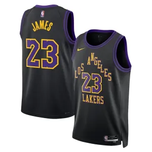 Maillot Homme Los Angeles Lakers Lebron James City Edition 2025-26 Noir Swingman