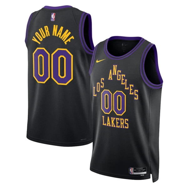 Maillot Homme Los Angeles Lakers Personnalisé City Edition 2025-26 Noir Swingman