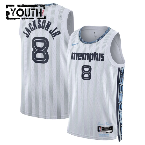 Maillot Enfant Memphis Grizzlies Jaren Jackson JR City Edition 2025-26 Gris Swingman Maillot Enfant Memphis Grizzlies Jaren Jackson JR City Edition 2025-26 Gris Swingman