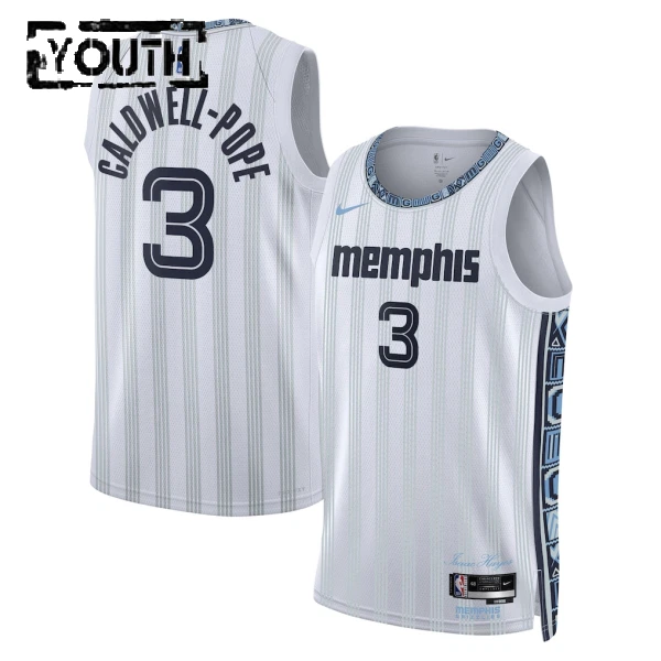 Maillot Enfant Memphis Grizzlies Kentavious Caldwell Pope City Edition 2025-26 Gris Swingman Maillot Enfant Memphis Grizzlies Kentavious Caldwell Pope City Edition 2025-26 Gris Swingman