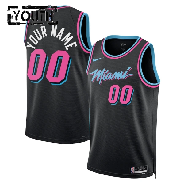 Maillot Enfant Miami Heat Personnalisé City Edition 2025-26 Noir Swingman