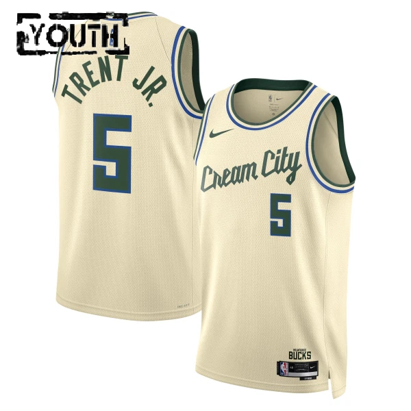 Maillot Enfant Milwaukee Bucks Gary Trent JR City Edition 2025-26 Blanc Swingman