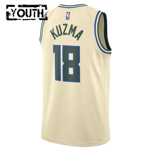 Maillot Enfant Milwaukee Bucks Kyle Kuzma City Edition 2025-26 Blanc Swingman