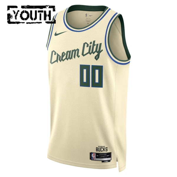 Maillot Enfant Milwaukee Bucks Personnalisé City Edition 2025-26 Blanc Swingman