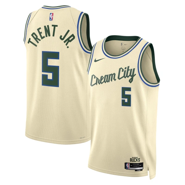 Maillot Homme Milwaukee Bucks Gary Trent JR City Edition 2025-26 Blanc Swingman
