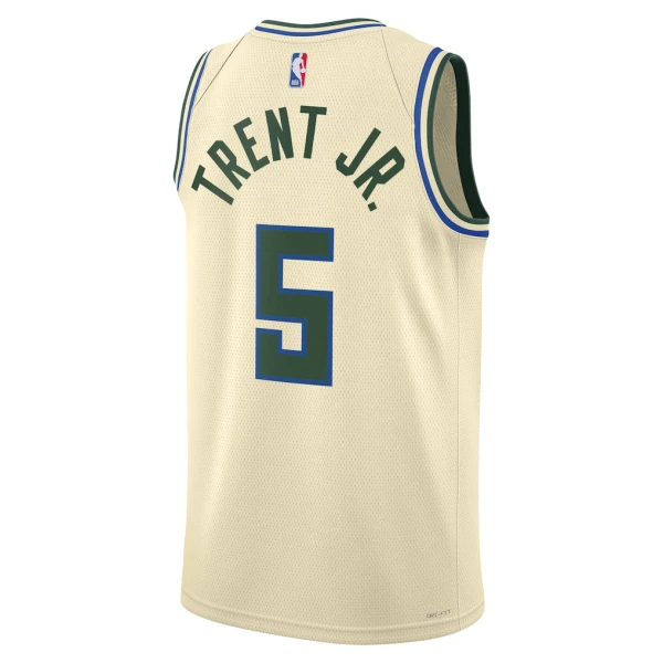 Maillot Homme Milwaukee Bucks Gary Trent JR City Edition 2025-26 Blanc Swingman