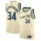Maillot Homme Milwaukee Bucks Giannis Antetokounmpo City Edition 2025-26 Blanc Swingman