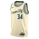 Maillot Homme Milwaukee Bucks Giannis Antetokounmpo City Edition 2025-26 Blanc Swingman