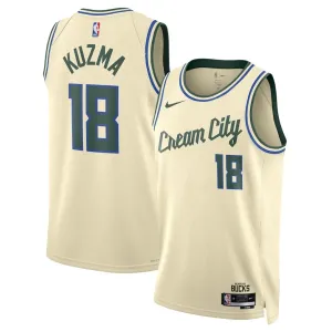 Maillot Homme Milwaukee Bucks Kyle Kuzma City Edition 2025-26 Blanc Swingman