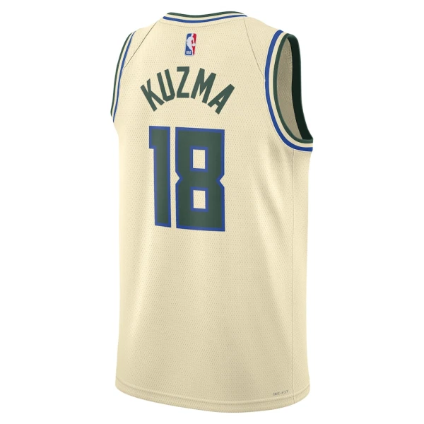 Maillot Homme Milwaukee Bucks Kyle Kuzma City Edition 2025-26 Blanc Swingman