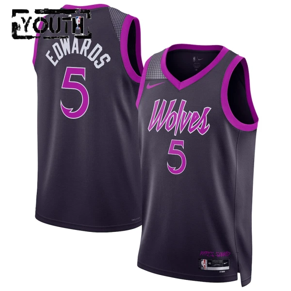 Maillot Enfant Minnesota Timberwolves Anthony Edwards City Edition 2025-26 Noir Swingman