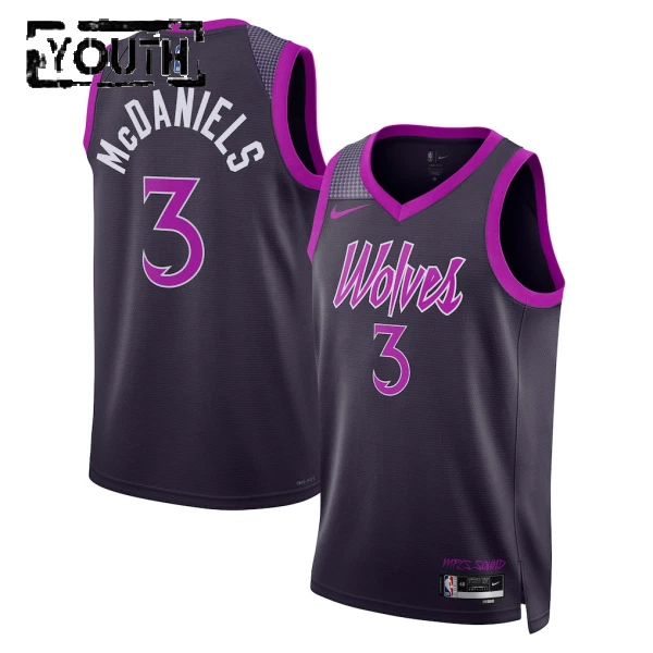 Maillot Enfant Minnesota Timberwolves Jaden Mcdaniels City Edition 2025-26 Noir Swingman