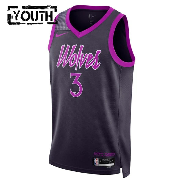 Maillot Enfant Minnesota Timberwolves Jaden Mcdaniels City Edition 2025-26 Noir Swingman