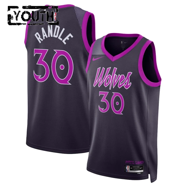 Maillot Enfant Minnesota Timberwolves Julius Randle City Edition 2025-26 Noir Swingman