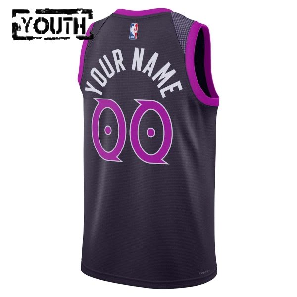 Maillot Enfant Minnesota Timberwolves Personnalisé City Edition 2025-26 Noir Swingman