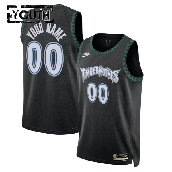 Maillot Enfant Minnesota Timberwolves Personnalisé Classic Edition 2025-26 Noir Swingman