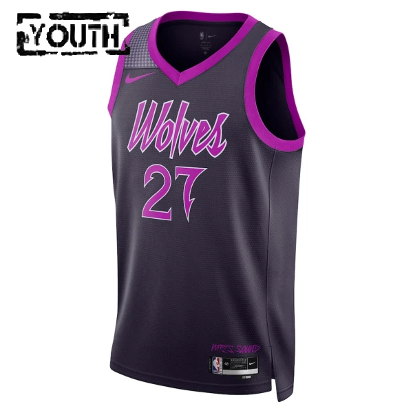 Maillot Enfant Minnesota Timberwolves Rudy Gobert City Edition 2025-26 Noir Swingman