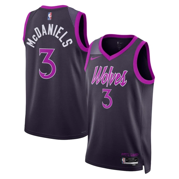 Maillot Homme Minnesota Timberwolves Jaden Mcdaniels City Edition 2025-26 Noir Swingman