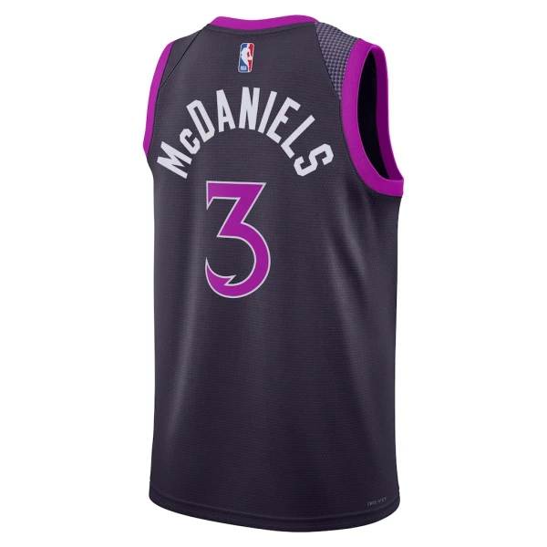 Maillot Homme Minnesota Timberwolves Jaden Mcdaniels City Edition 2025-26 Noir Swingman