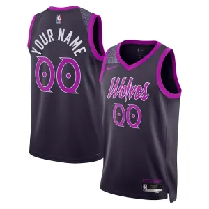 Maillot Homme Minnesota Timberwolves Personnalisé City Edition 2025-26 Noir Swingman