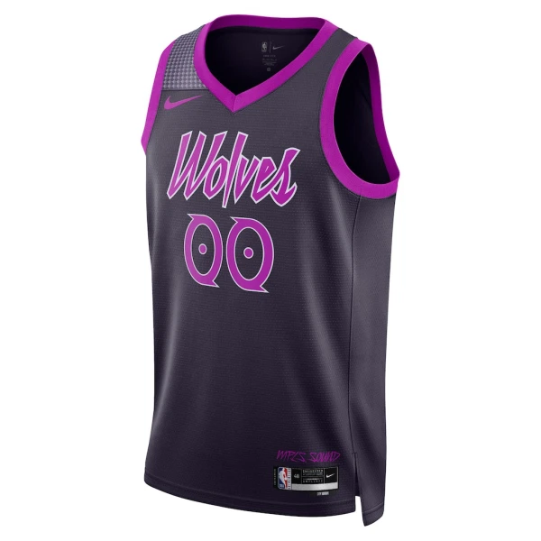 Maillot Homme Minnesota Timberwolves Personnalisé City Edition 2025-26 Noir Swingman