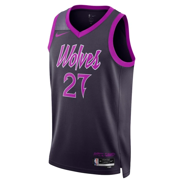 Maillot Homme Minnesota Timberwolves Rudy Gobert City Edition 2025-26 Noir Swingman