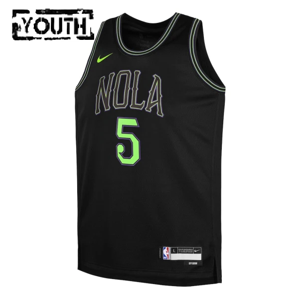 Maillot Enfant New Orleans Pelicans Dejounte Murray City Edition 2025-26 Noir Swingman