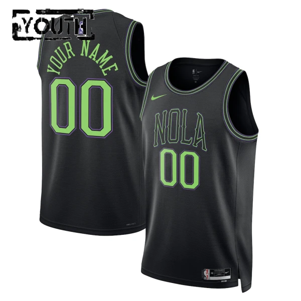 Maillot Enfant New Orleans Pelicans Personnalisé City Edition 2025-26 Noir Swingman