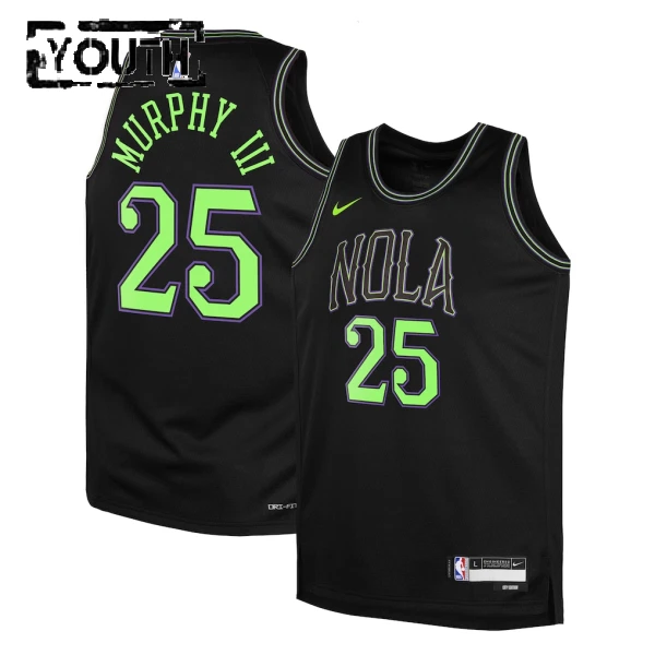 Maillot Enfant New Orleans Pelicans Trey Murphy III City Edition 2025-26 Noir Swingman