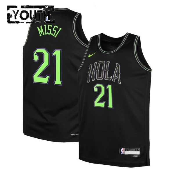 Maillot Enfant New Orleans Pelicans Yves Missi City Edition 2025-26 Noir Swingman