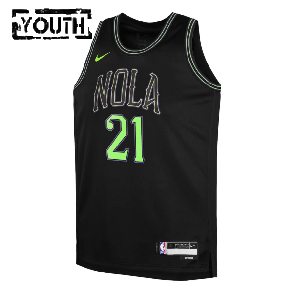 Maillot Enfant New Orleans Pelicans Yves Missi City Edition 2025-26 Noir Swingman