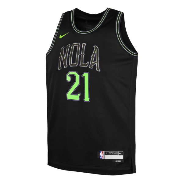 Maillot Homme New Orleans Pelicans Yves Missi City Edition 2025-26 Noir Swingman