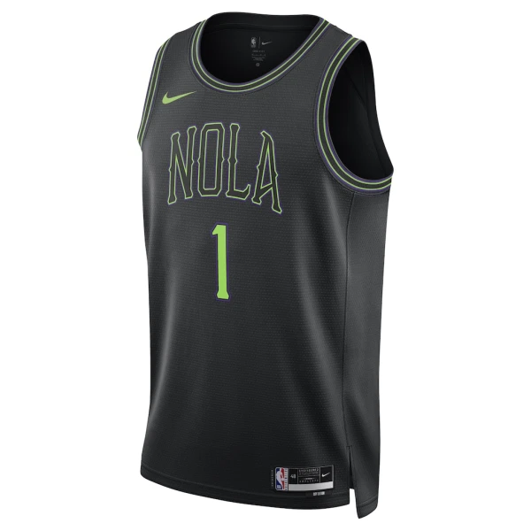 Maillot Homme New Orleans Pelicans Zion Williamson City Edition 2025-26 Noir Swingman