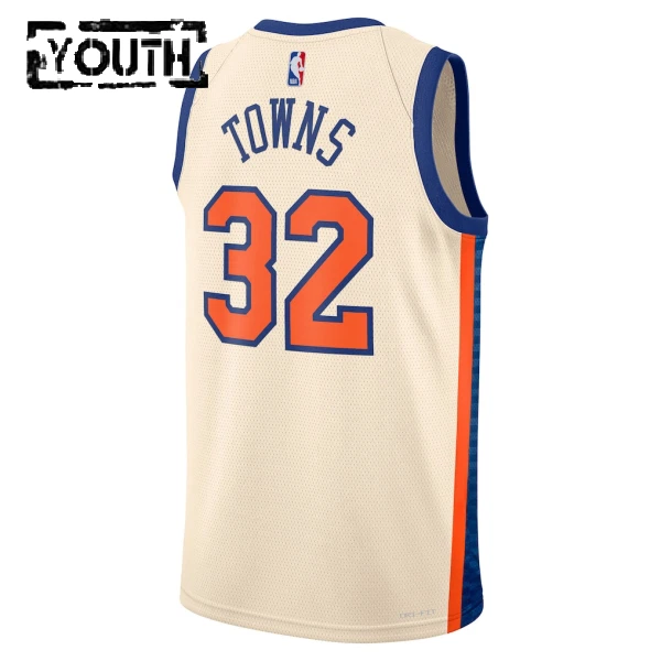 Maillot Enfant New York Knicks Karl Anthony Towns City Edition 2025-26 Blanc Swingman