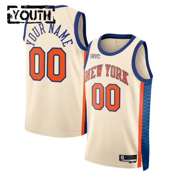 Maillot Enfant New York Knicks Personnalisé City Edition 2025-26 Blanc Swingman