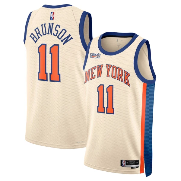 Maillot Homme New York Knicks Jalen Brunson City Edition 2025-26 Blanc Swingman