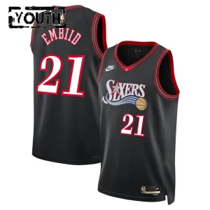 Maillot Enfant Philadelphia 76ers Joel Embiid Classic Edition 2025-26 Noir Swingman