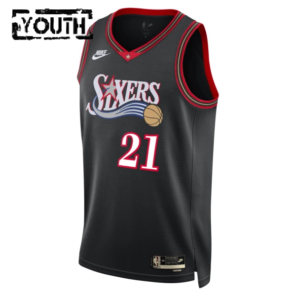 Maillot Enfant Philadelphia 76ers Joel Embiid Classic Edition 2025-26 Noir Swingman